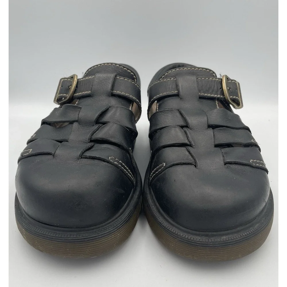 Dr. Martens Black Leather Fisherman Sandals 8332 Y2K Buckle Men's US 10 UK 9